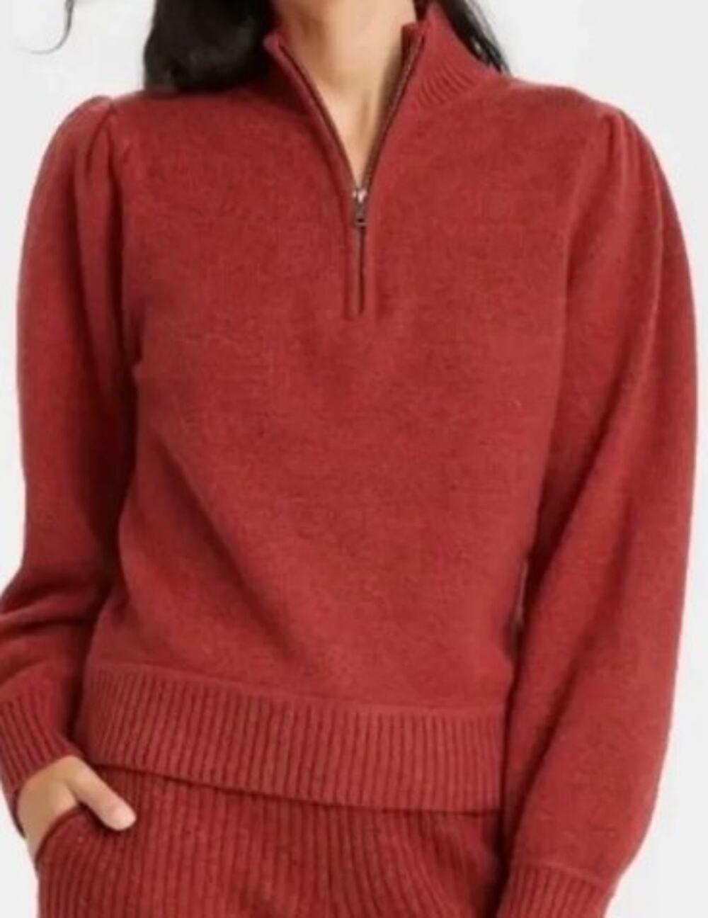 UNIVERSAL THREAD 2X plus red burgundy pullover mock neck sweater NWT B44